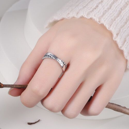 Nhẫn Bạc Nữ S925 Chữ Keep Smile Cá Tính Trẻ Trung HTT351