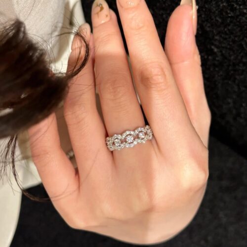 Nhẫn Kim Cương Moissanite Thiết Kế Tinh Xảo Bạc S925 Cao Cấp HTT267
