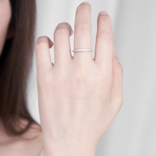 Nhẫn Đôi Đính Kim Cương Moissanite Bạc S925 Cao Cấp HTT275 HTT276
