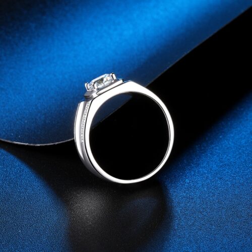 Nhẫn Kim Cương Nam Moissanite 1 Carat Bạc S925 HTT285