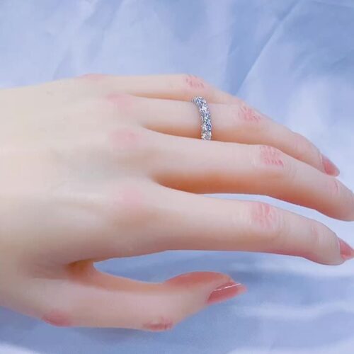 Nhẫn Kim Cương Nữ Moissanite Bạc S925 Cao Cấp HTT310