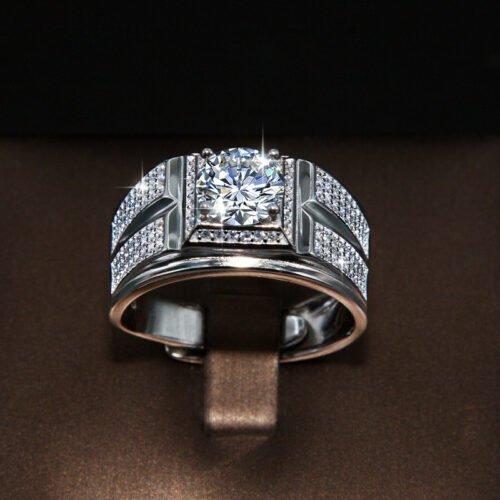 Nhẫn Kim Cương Nam Moissanite 2 Carat Bạc S925 Cao Cấp HTT312