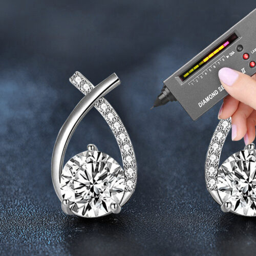 Bông Tai Kim Cương Moissanite 1 Carat Bạc S925 Cao Cấp HTT337T Trắng