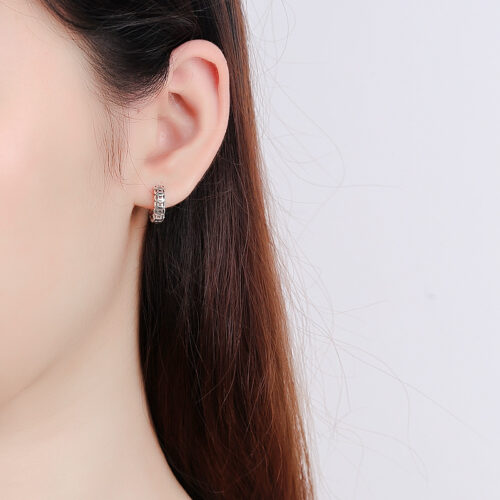 KhuyênTai Bạc S925 Khắc Đồng Xu Cổ Điển Cá Tính HTT357