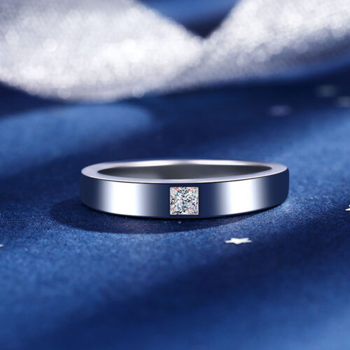 Nhẫn Kim Cương Nam Moissanite Chất Liệu Bạc S925 Thiết Kế Sang Trọng HTT260T Tròn