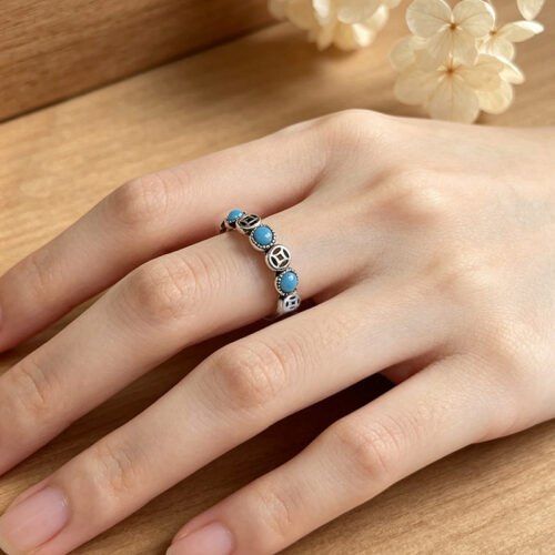 Nhẫn Bạc Nữ S925 Đính Đá Thiết Kế Tinh Xảo Cổ Điền HTT367D Đỏ