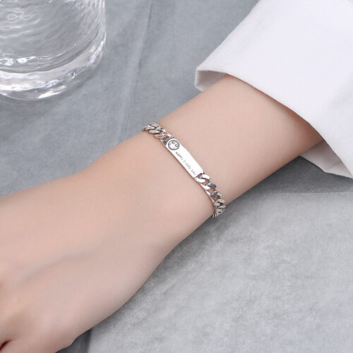 Lắc Tay Bạc S925 Cao Cấp Phong Cách Trẻ Trung Cá Tính HTT368