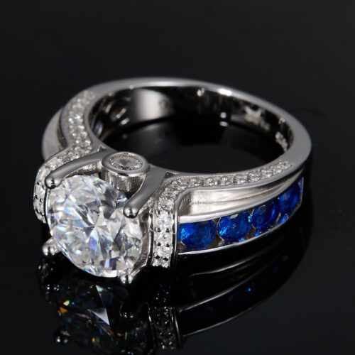 Nhẫn Kim Cương Moissanite 3 Carat Bạc S925 Cao Cấp HTT380