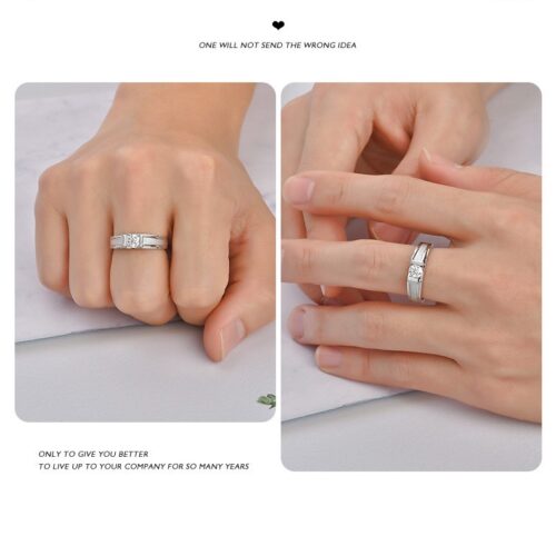 Nhẫn Kim Cương Nam Moissanite 1 Carat Đa Màu Bạc S925 Cao Cấp HTT297L Xanh Lục