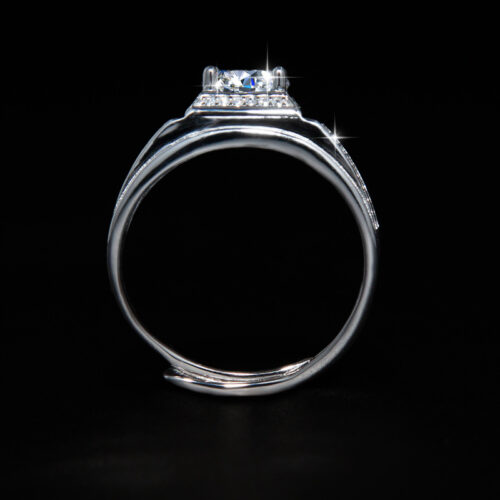 Nhẫn Kim Cương Nam Moissanite 2 Carat Bạc S925 Cao Cấp HTT312