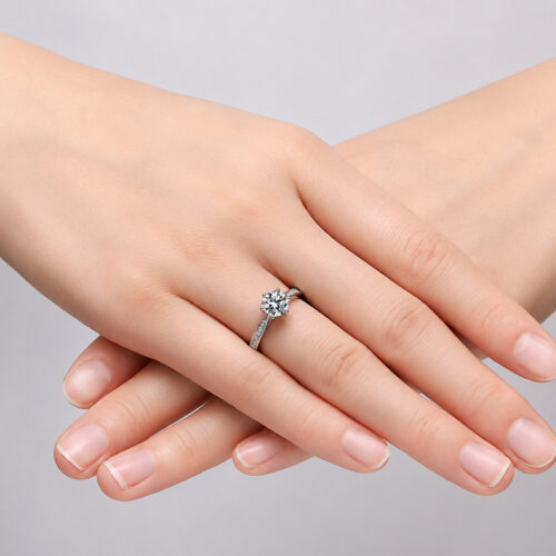 Nhẫn Kim Cương Moissanite 3 Carat Nữ Bạc S925 Cao Cấp HTT261