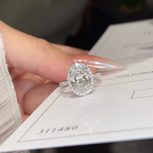 Nhẫn Kim Cương Moissanite 5 Carat Nữ Bạc S925 Sáng Lấp Lánh HTT264