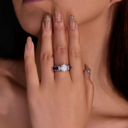 Nhẫn Kim Cương Moissanite 3 Carat Bạc S925 Cao Cấp HTT380