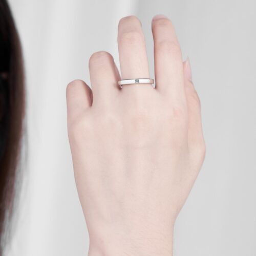 Nhẫn Đôi Đính Kim Cương Moissanite Bạc S925 Cao Cấp HTT275 HTT276