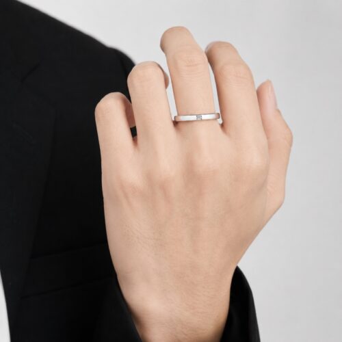 Nhẫn Kim Cương Nam Moissanite Bạc S925 Sang Trọng HTT276