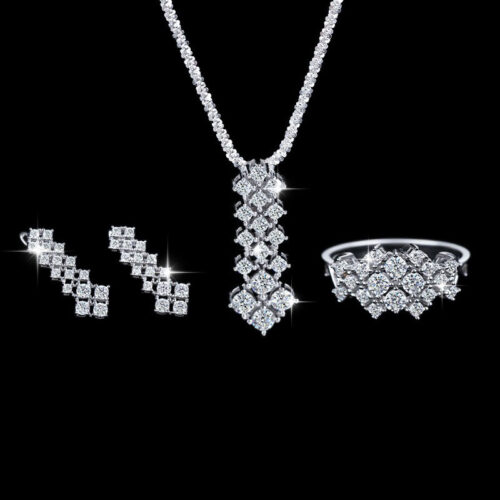 Set Trang Sức Bạc S925 Đính Kim Cương Moissanite HTT415