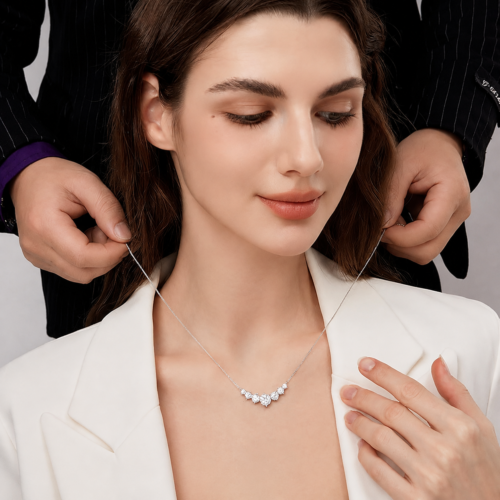 Dây Chuyền Kim Cương Moissanite Nữ Bạc S925 HTT446