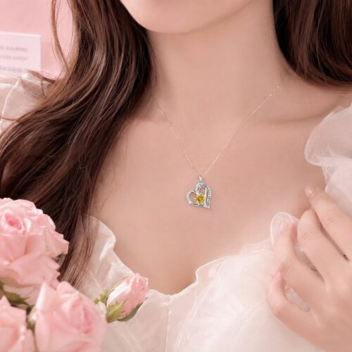 Dây Chuyền Trái Tim Bạc S925 Đính Đá Zircon HTT447 Trắng