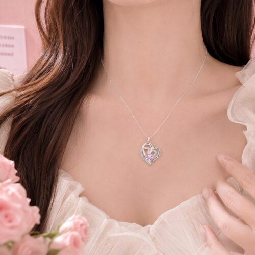 Dây Chuyền Trái Tim Bạc S925 Đính Đá Zircon HTT449 Trắng