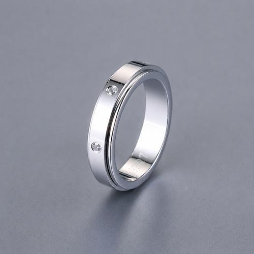 Nhẫn Đôi Đính Đính Đá Zircon Bạc S925 Cao Cấp HTT325