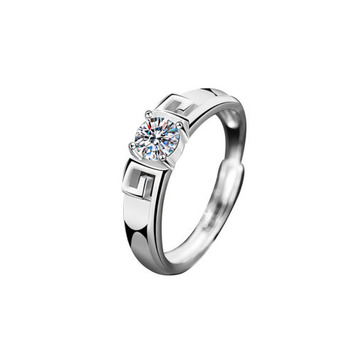 Nhẫn Đôi Đính Kim Cương Moissanite Bạc S925 Cao Cấp HTT338V Vàng