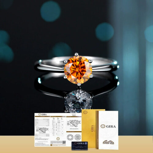 Nhẫn Bạc Nữ S925 Đính Kim Cương Moissanite 1 Carat Lấp Lánh Kiểu Dáng Thanh Lịch HTT244Z Màu AB