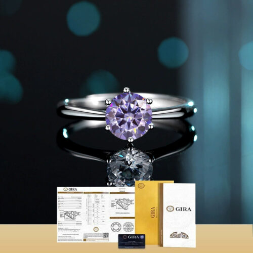 Nhẫn Bạc Nữ S925 Đính Kim Cương Moissanite 1-5 Carat HTT244TR Trắng