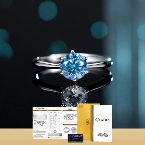 Nhẫn Bạc Nữ S925 Đính Kim Cương Moissanite 1-5 Carat HTT244TR Trắng