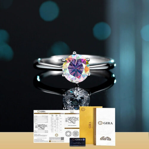 Nhẫn Bạc Nữ S925 Đính Kim Cương Moissanite 1-5 Carat HTT244TR Trắng