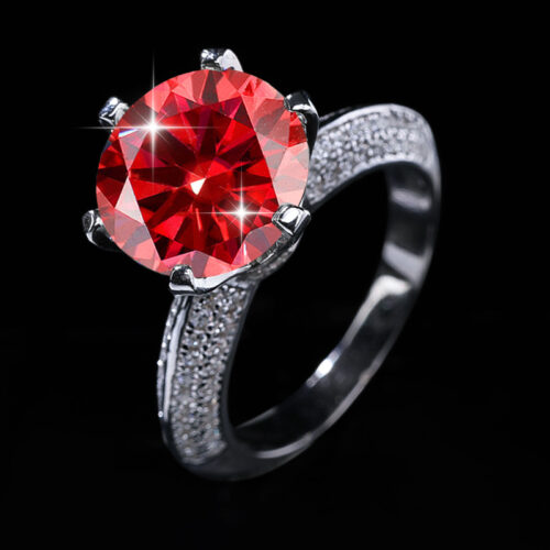 Nhẫn Kim Cương Nữ Moissanite 3 Carat Bạc S925 HTT416 Cam