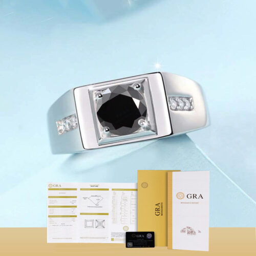 Nhẫn Kim Cương Nam Moissanite 1 Carat Đa Màu Bạc S925 Cao Cấp HTT300TR Trắng