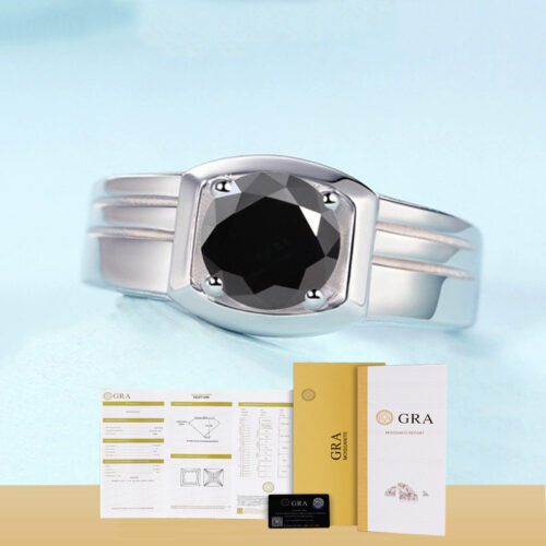 Nhẫn Kim Cương Nam Moissanite 1 Carat Đa Màu Bạc S925 Cao Cấp HTT305Tr Trắng