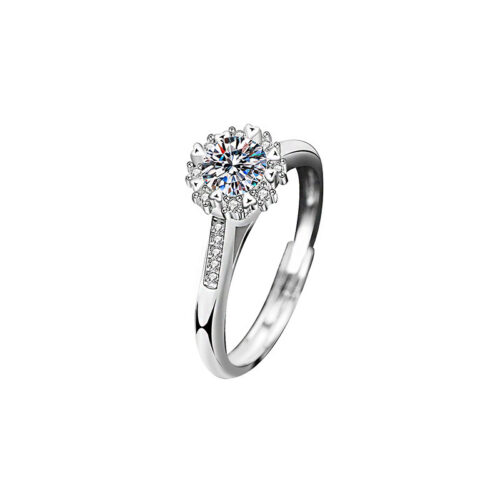 Nhẫn Đôi Đính Kim Cương Moissanite Bạc S925 Cao Cấp HTT338V Vàng