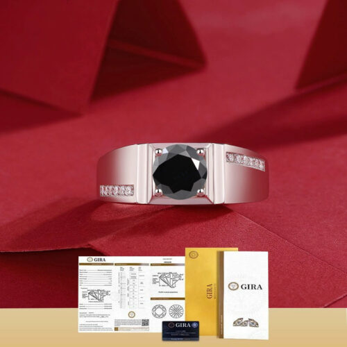 Nhẫn Kim Cương Nam Moissanite 1 Carat Đa Màu Bạc S925 Cao Cấp HTT301X Xanh Bích