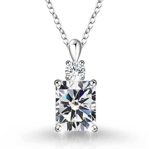Dây Chuyền Nữ Bạc S925 Đính Đá Zircon Vuông HTT444 Xanh Bích