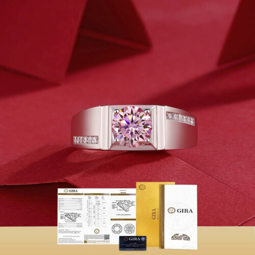 Nhẫn Kim Cương Nam Moissanite 1 Carat Đa Màu Bạc S925 Cao Cấp HTT301X Xanh Bích