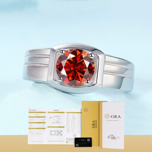 Nhẫn Kim Cương Nam Moissanite 1 Carat Đa Màu Bạc S925 Cao Cấp HTT305Tr Trắng