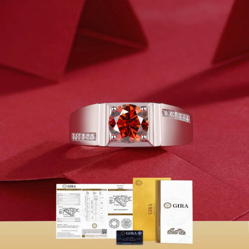 Nhẫn Kim Cương Nam Moissanite 1 Carat Đa Màu Bạc S925 Cao Cấp HTT301X Xanh Bích