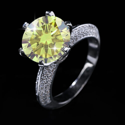 Nhẫn Kim Cương Nữ Moissanite 3 Carat Bạc S925 HTT416 Cam
