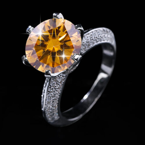 Nhẫn Kim Cương Nữ Moissanite 3 Carat Bạc S925 HTT416 Cam