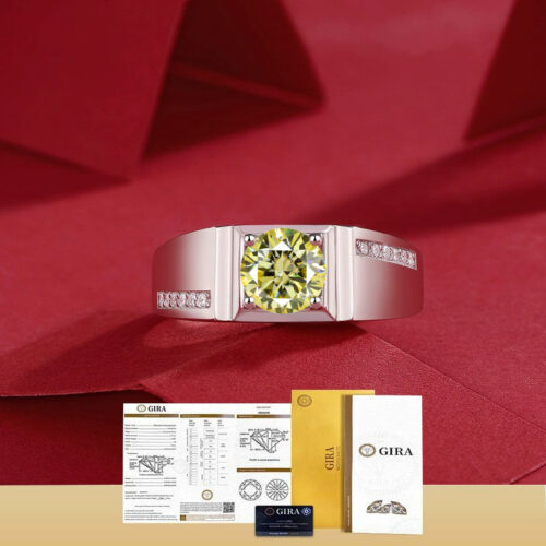 Nhẫn Kim Cương Nam Moissanite 1 Carat Đa Màu Bạc S925 Cao Cấp HTT301X Xanh Bích