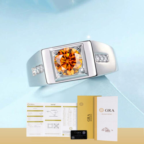 Nhẫn Kim Cương Nam Moissanite 1 Carat Đa Màu Bạc S925 Cao Cấp HTT300TR Trắng