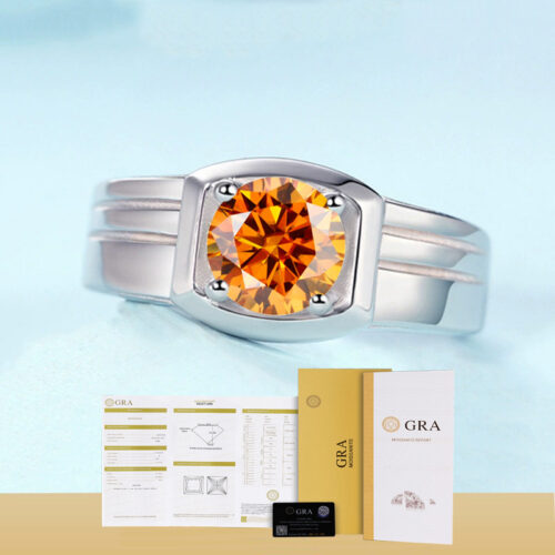 Nhẫn Kim Cương Nam Moissanite 1 Carat Đa Màu Bạc S925 Cao Cấp HTT305Tr Trắng