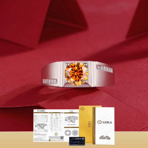 Nhẫn Kim Cương Nam Moissanite 1 Carat Đa Màu Bạc S925 Cao Cấp HTT301X Xanh Bích