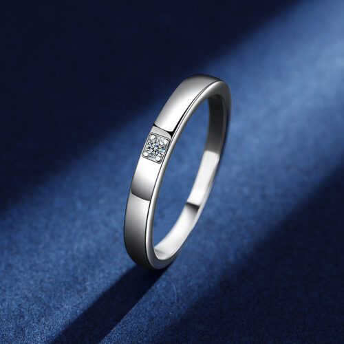 Nhẫn Đôi Đính Kim Cương Moissanite Bạc S925 Cao Cấp HTT275 HTT276