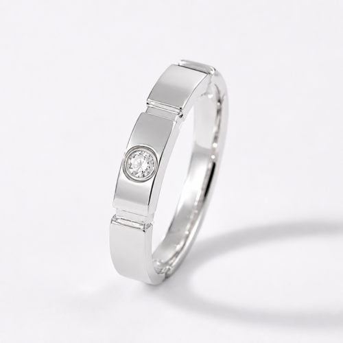 Nhẫn Đôi Đính Kim Cương Moissanite Bạc S925 Sang Trọng HTT280 HTT281