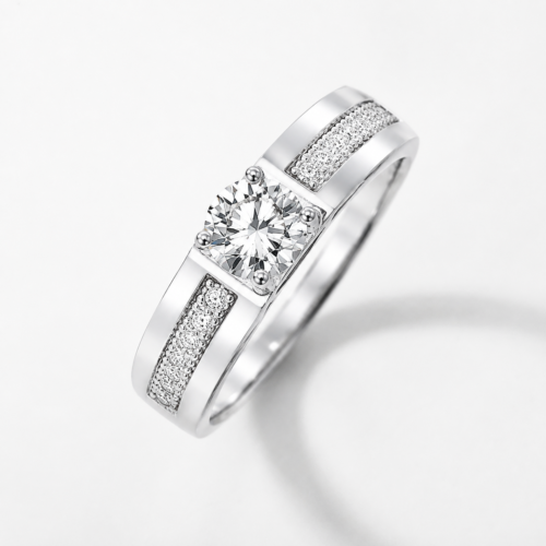 Nhẫn Đôi Đính Kim Cương Moissanite Bạc S925 Cao Cấp HTT292 HTT293
