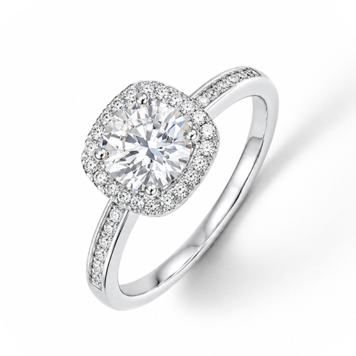 Nhẫn Đôi Đính Kim Cương Moissanite Bạc S925 Cao Cấp HTT292 HTT293