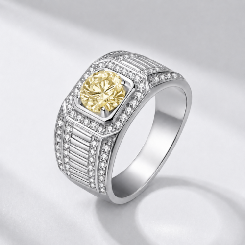 Nhẫn Nam Bạc Đính Kim Cương Moissanite S925 HSX018