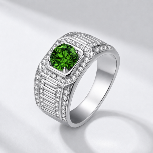 Nhẫn Nam Bạc Đính Kim Cương Moissanite S925 HSX018